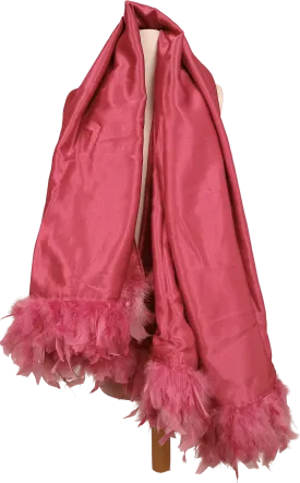 00's Pink Feather Pink Satin Wrap Shawl