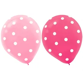 12 inch AMSCAN PINK POLKA DOT BALLOONS