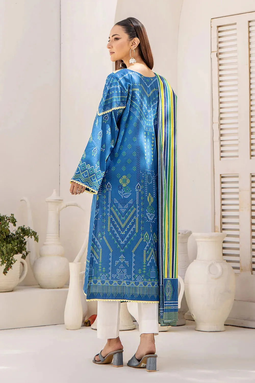 2PC Unstitched Printed Lawn Shirt and Dupatta KSD-2484