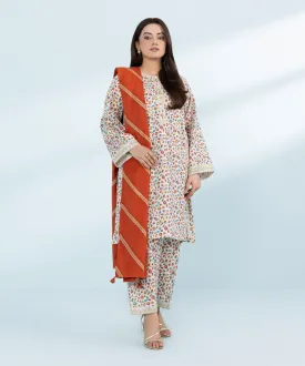 3 Piece- Embroidered Khaddar Suit