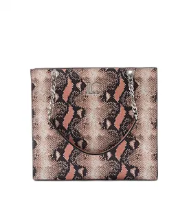 Angel Slim Shopper Leather Snake Printed - Pink Pink