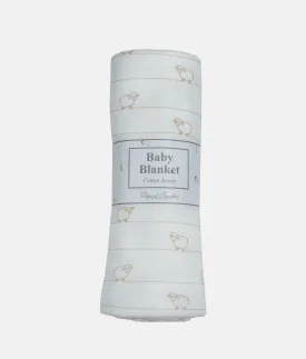 Baby Blanket  - Beige Sheep Print