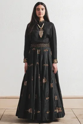 Black Hand Embroidered Lehenga