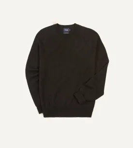 Black Merino Crew Neck Jumper