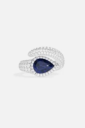 Blue Pear Ring