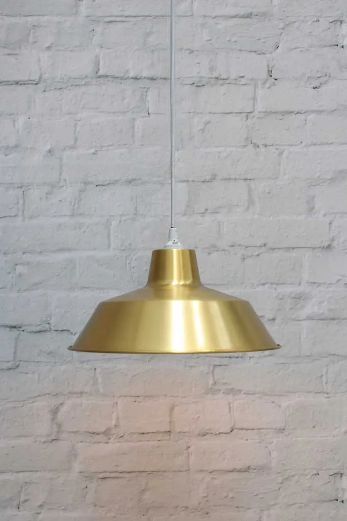 Bright Brass Factory Pendant Light