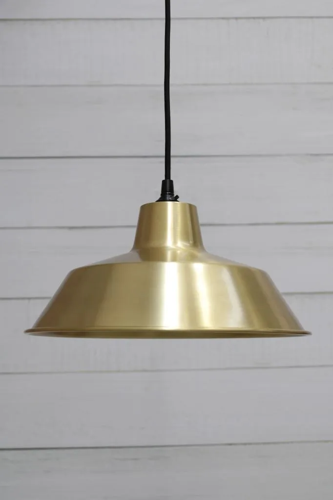 Bright Brass Factory Pendant Light