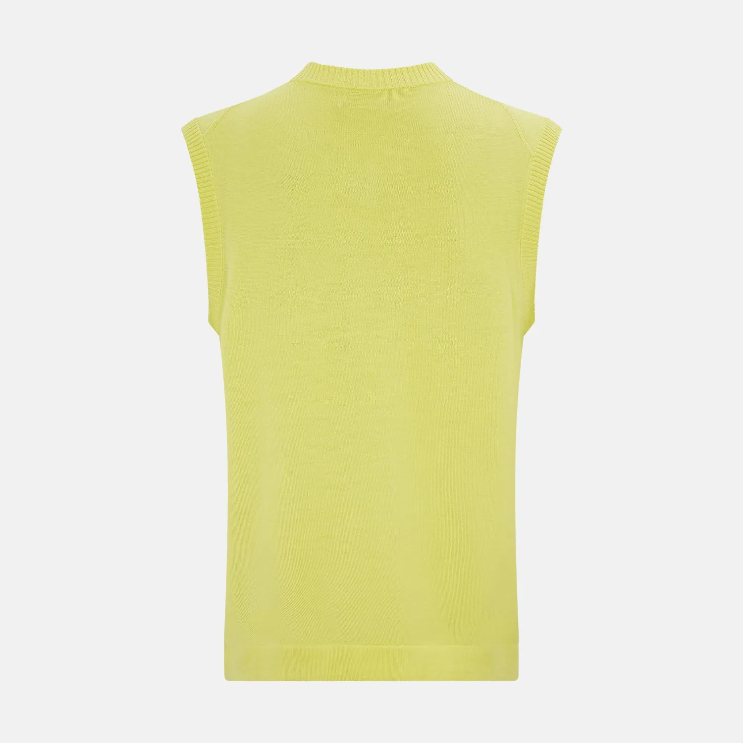 Bright Yellow Fine Merino V-Neck Vest