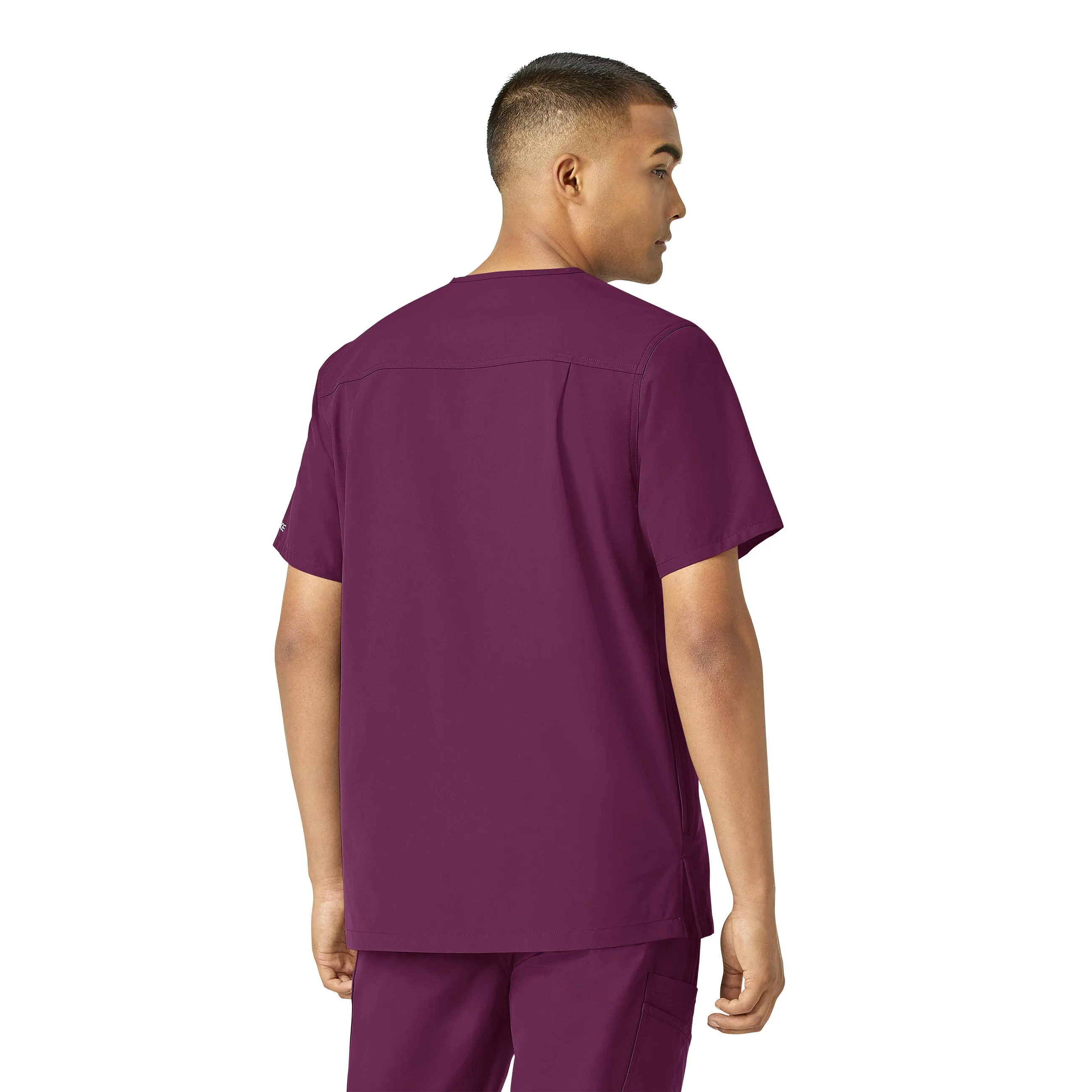 Carhartt Force Essentials Men's V-Neck Shirttail Scrub Top - Wine