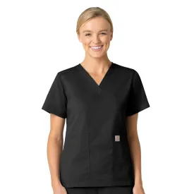 Carhartt Rugged Flex Ripstop Women's V-Neck Scrub Top - Black