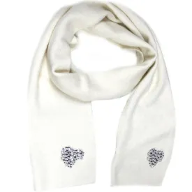 Cashmere Blend Embellished Scarf - Ivory