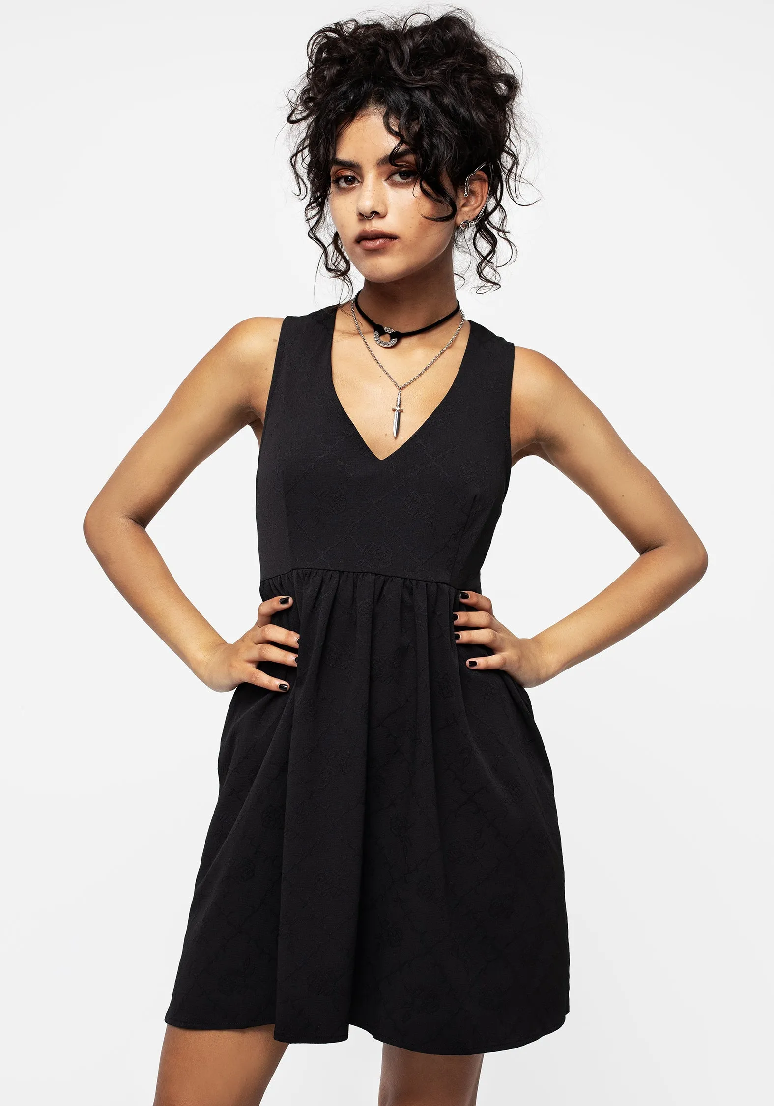 Cosette V-Neck Mini Smock Dress