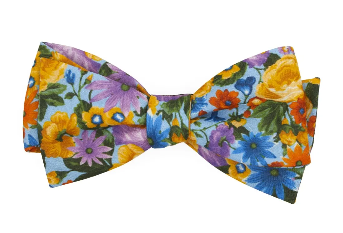 Duke Floral Light Blue Bow Tie