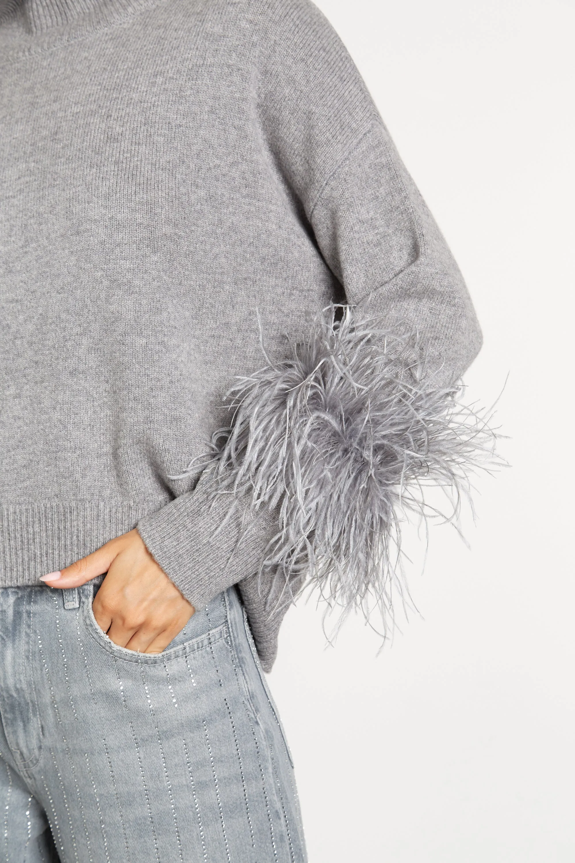 Feather Cuff Jumper