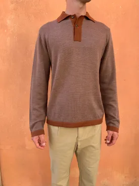 FEYSTONGAL - KNIT POLO-SHIRT - Wool Copper - Beige