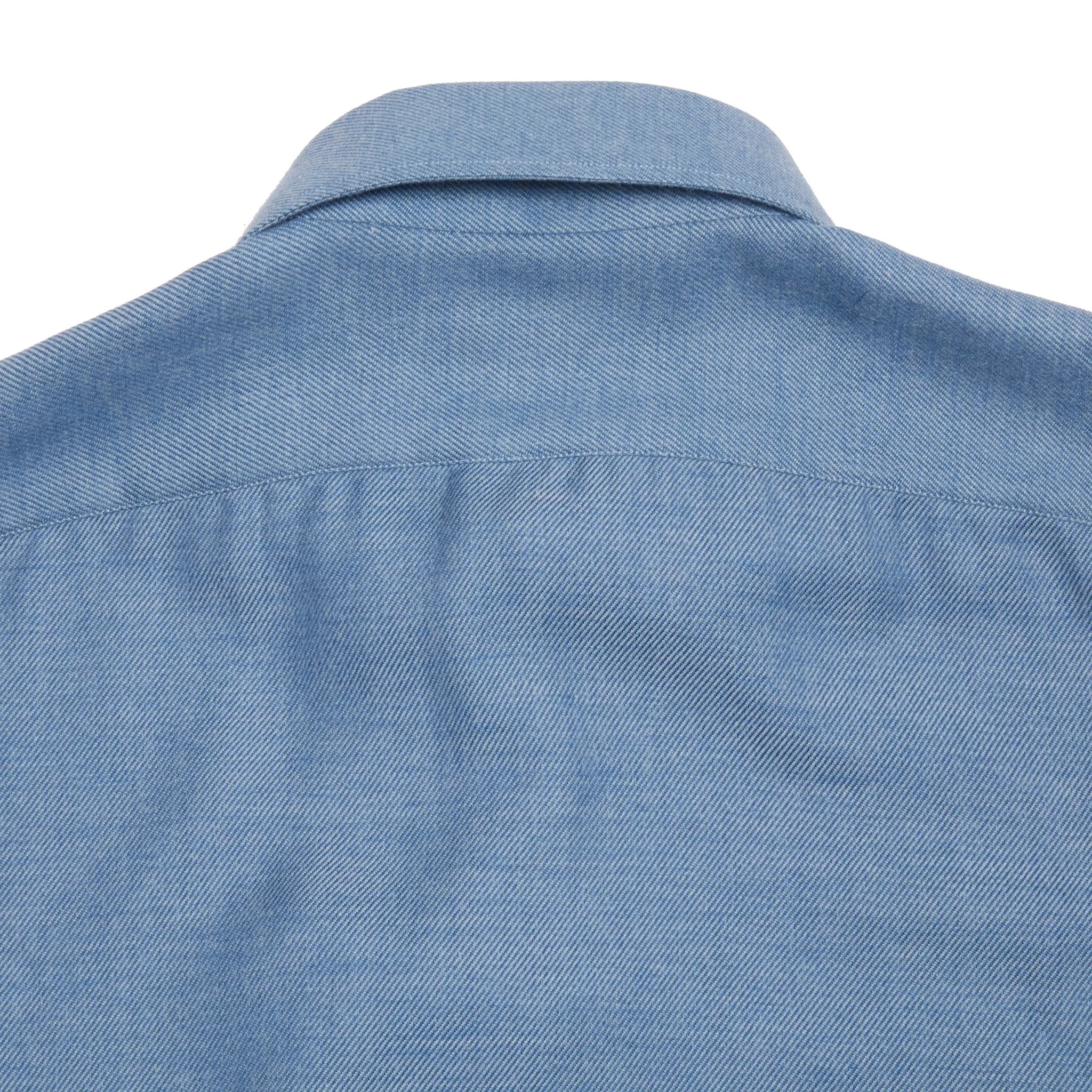 Finamore Napoli Cotton/Cashmere Shirt in Blue