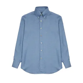 Finamore Napoli Cotton/Cashmere Shirt in Blue