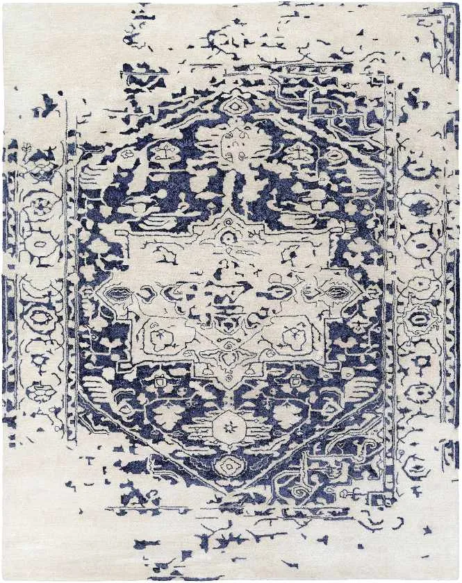 Gassainte Updated Traditional Dark Blue Area Rug