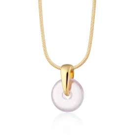 Gold Plated Purple Spinning Disc Necklace