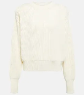 HB sweater in natural wool, collaboration with Hailey Bieber WARDROBEYC, white