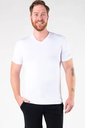 Huron V-Neck Bamboo Tee - White