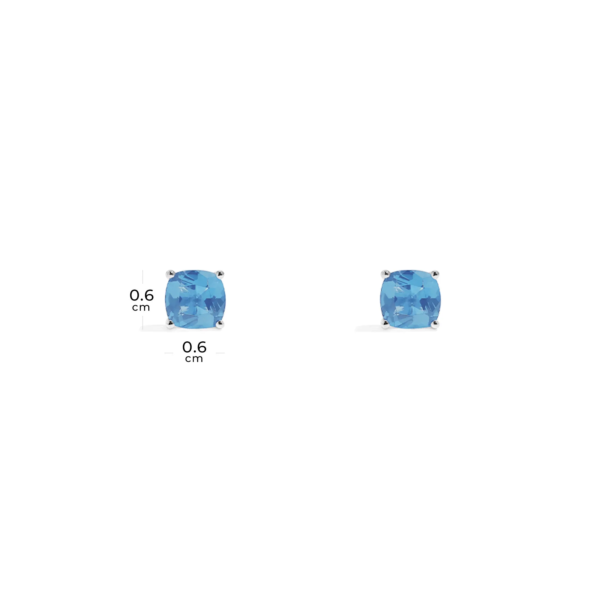 Lagoon Blue Square Stud Earrings