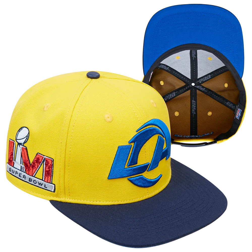 LOS ANGELES RAMS MULTI LOGO WOOL SNAPBACK HAT (UNIVERSITY BLUE/ YELLOW)