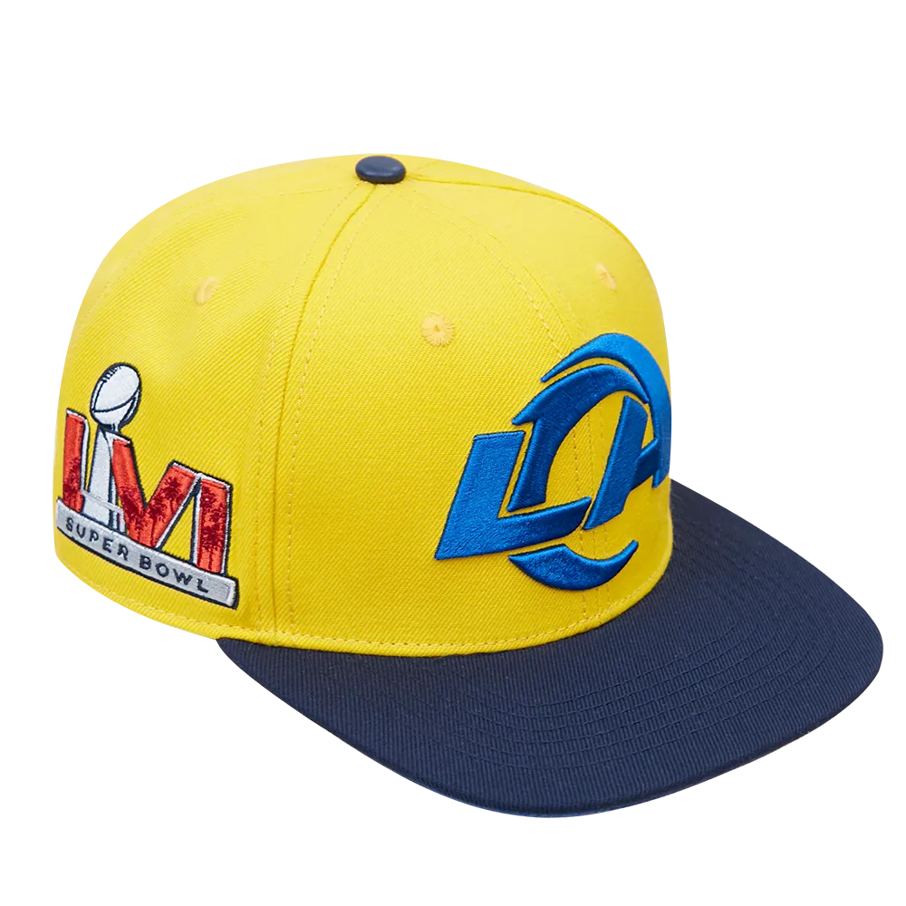 LOS ANGELES RAMS MULTI LOGO WOOL SNAPBACK HAT (UNIVERSITY BLUE/ YELLOW)