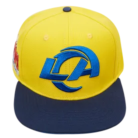 LOS ANGELES RAMS MULTI LOGO WOOL SNAPBACK HAT (UNIVERSITY BLUE/ YELLOW)