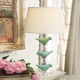 Modern Green Bird Crystal Table Lamp