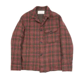 Original Vintage Style Padded Check Shirt Jacket in Brown