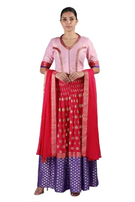 Pink and Purple Lehenga