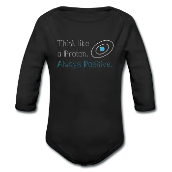 "Think like a Proton" (white) - Baby Long Sleeve One Piece