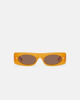 Ruthie - Bio-Plastic Visor Sunglasses - Orange Merino