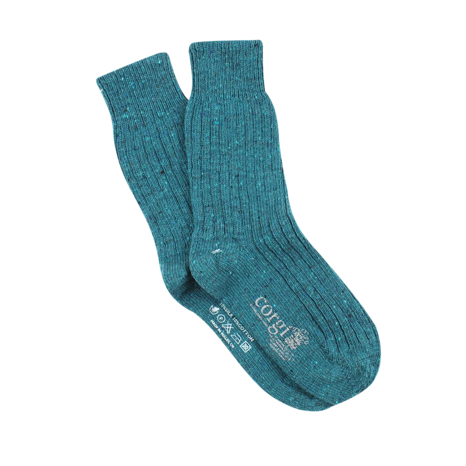 Women's Teal Donegal Wool Socks